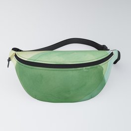 Abstract Organic Watercolor Shapes Painting in Green Fanny Pack
