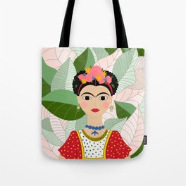 Frida Kahlo Portrait Digital Draw Tote Bag