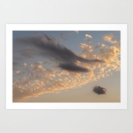 Soft clouds at sunset near the Mediterranean coast 1 Art Print