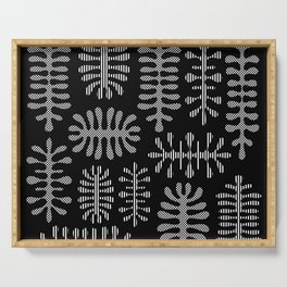 Inspired by Matisse seaweed vintage design Black Serving Tray
