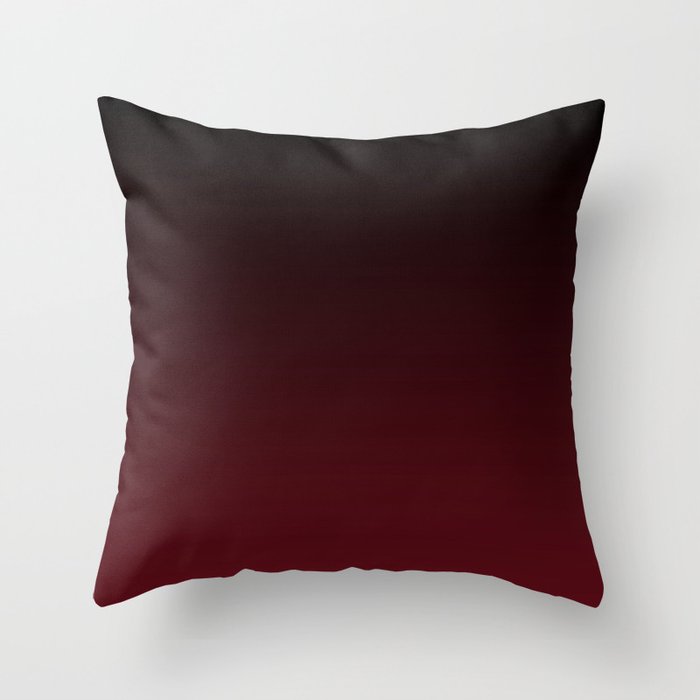 Cranberry and Black Gradient Throw Pillow
