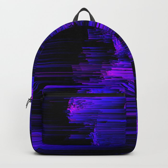 Ultraviolet Light Speed Abstract Glitch Pixel Art Backpack By Jenniferbradford