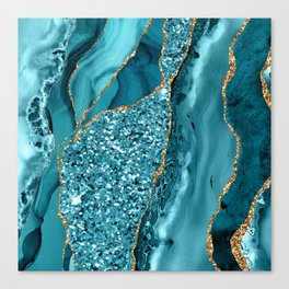 Agate Glitter Ocean Texture 11 Canvas Print