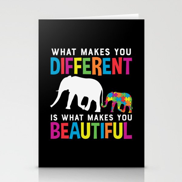 Autism Awareness Different Is Beautiful Stationery Cards