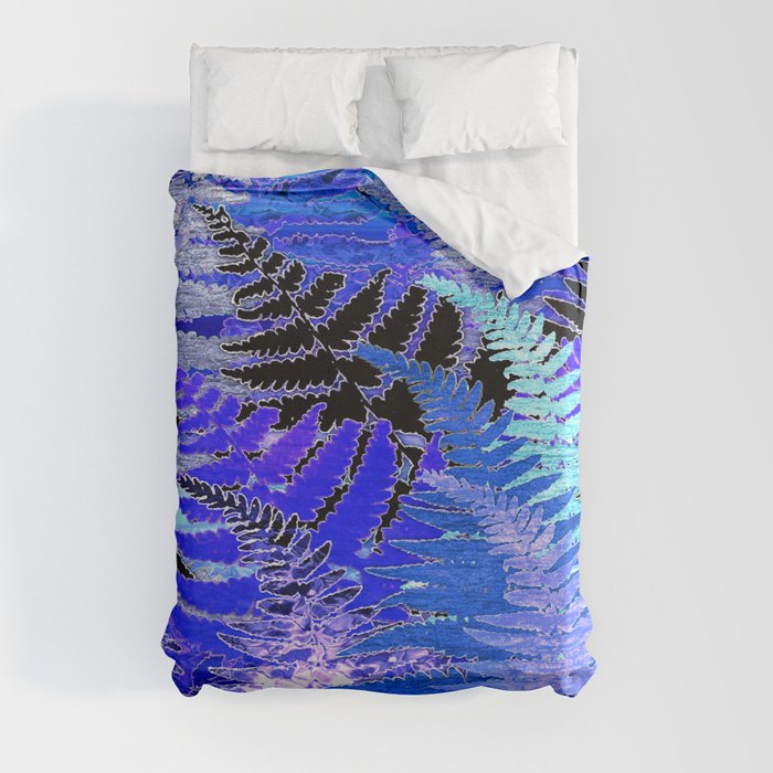 Ferns, Moonlight Blue Duvet Cover