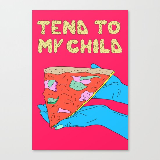 Pizza Child Canvas Print