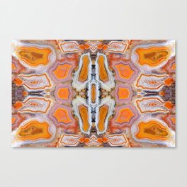 AgateMash (kaleidoscopic mosaic of gorgeous orange, white, pink and purple agate geodes) Canvas Print