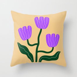 Purple tulips Throw Pillow