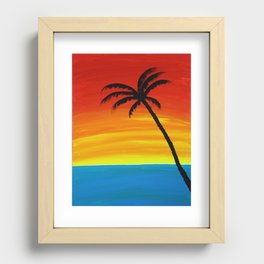 Sunset Palm Recessed Framed Print