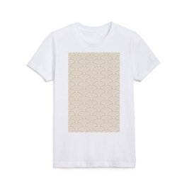 Japanese Waves (Tan & White Pattern) Kids T Shirt