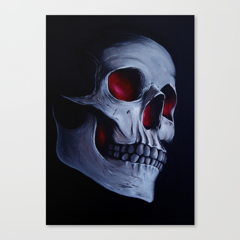 Acrylic Skull Canvas Print By Stephenwardart Society6