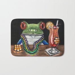 "Mardi Gras Hurricane" - Frogs After Five collection Bath Mat