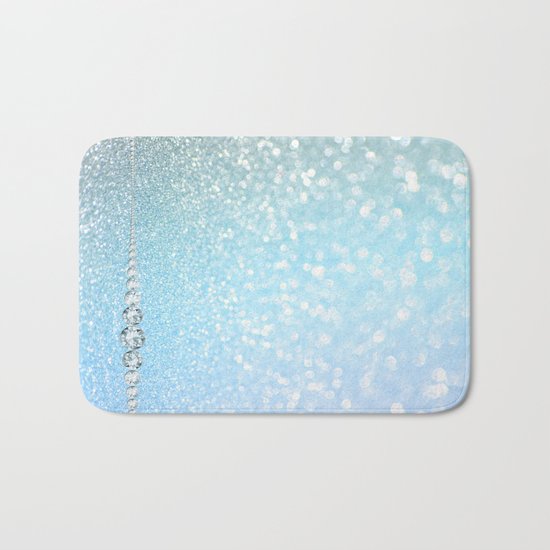 Diamonds are girls best friends I - Blue mermaid glitter texture Bath Mat