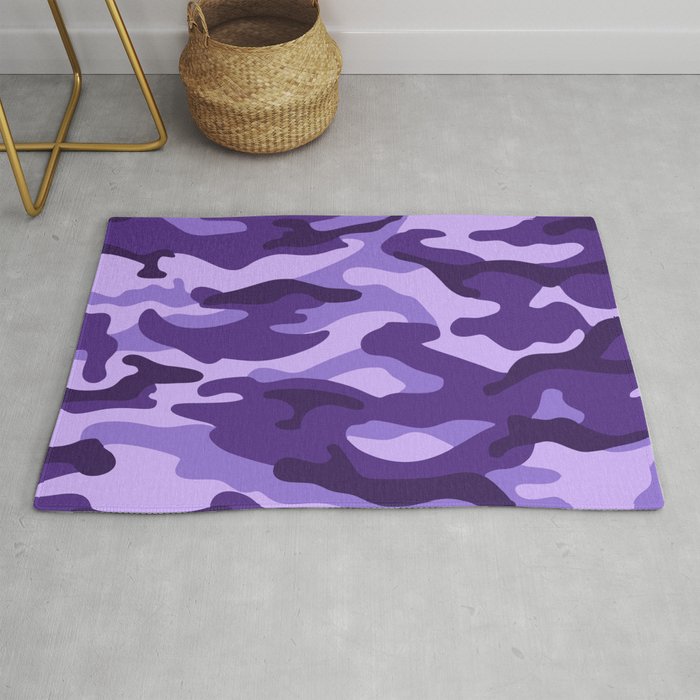 Camouflage Pattern Purple Colours Rug