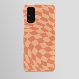 Orange yellow swirl checker Android Case