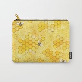 Meant to Bee - Honey Bees Pattern Carry-All Pouch
