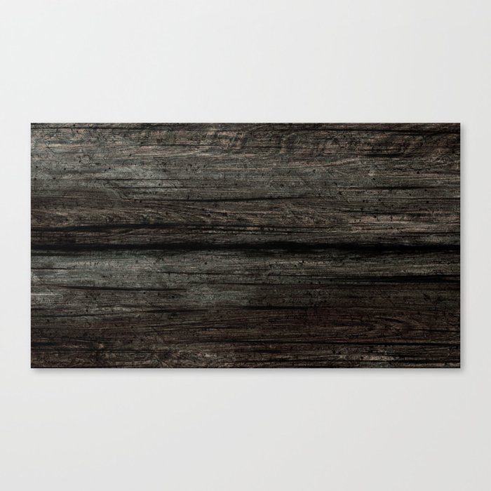 Grunge dark wood board Canvas Print