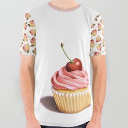 Perfect Pink Cupcake All Over Graphic Tee