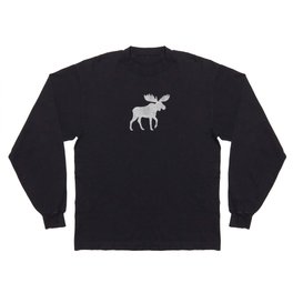 White Moose Silhouette Long Sleeve T-shirt