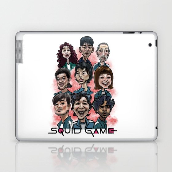 Squidgame caricature fan art  Laptop & iPad Skin