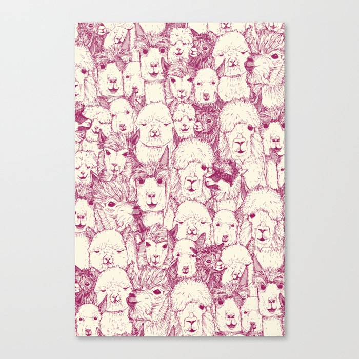 just alpacas cherry pearl Canvas Print