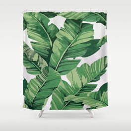 Tropical banana leaves VI Shower Curtain