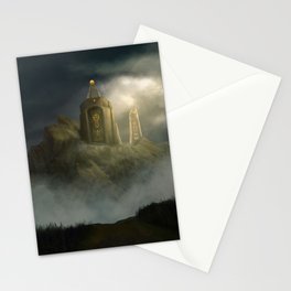 Mountain temple in the clouds Stationery Cards