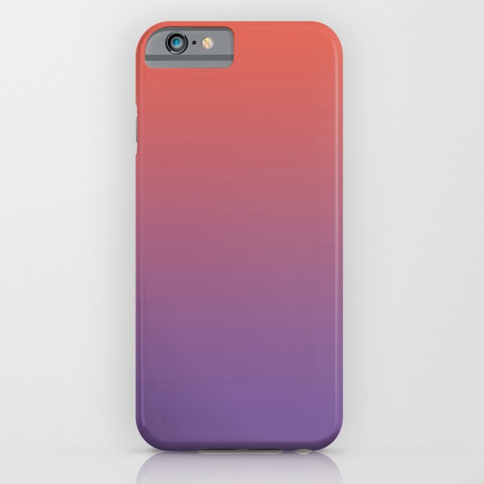 Pantone Living Coral & Chive Blossom Purple Gradient Ombre Blend, Soft Horizontal Line iPhone Case