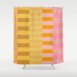 Stripes 31 | Pink Orange Yellow Shower Curtain