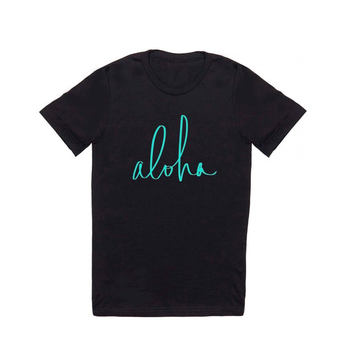 Aloha Tropical Turquoise T Shirt