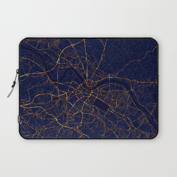 Dresden, Germany Map  - City At Night Laptop Sleeve