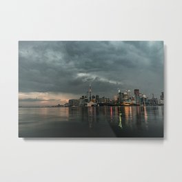 Storm clouds in the city Metal Print