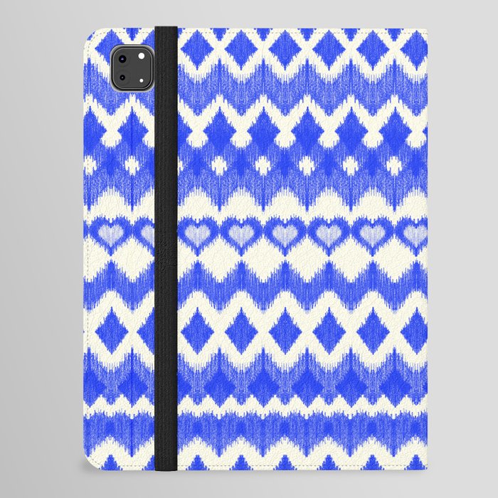 Ikat Pattern in Cobalt Blue & White iPad Folio Case