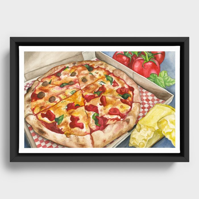 Pizza Framed Canvas