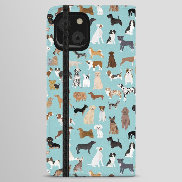 Dogs pattern print must have gifts for dog person mint dog breeds iPhone Wallet Case