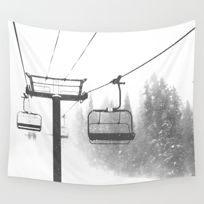 Chairlift Abyss Black And White Chair Lift Ride To The Top