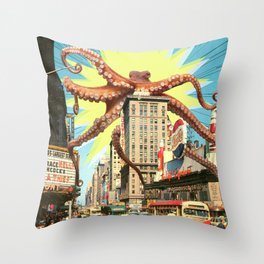 Attack of the Octopus Throw Pillow