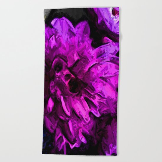 Lavender and Pink Flower Beach Towel