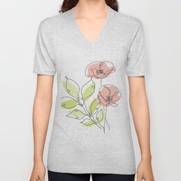 Poppies V Neck T Shirt