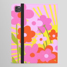 Sunny Spring Flowers Ombre Pink iPad Folio Case