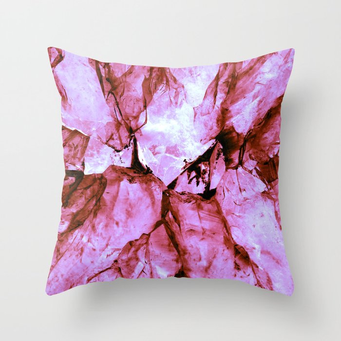 Pink Crystals Throw Pillow