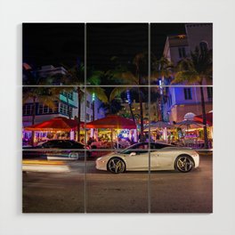 Miami South Beach NIghtlife Miami Florida Wood Wall Art