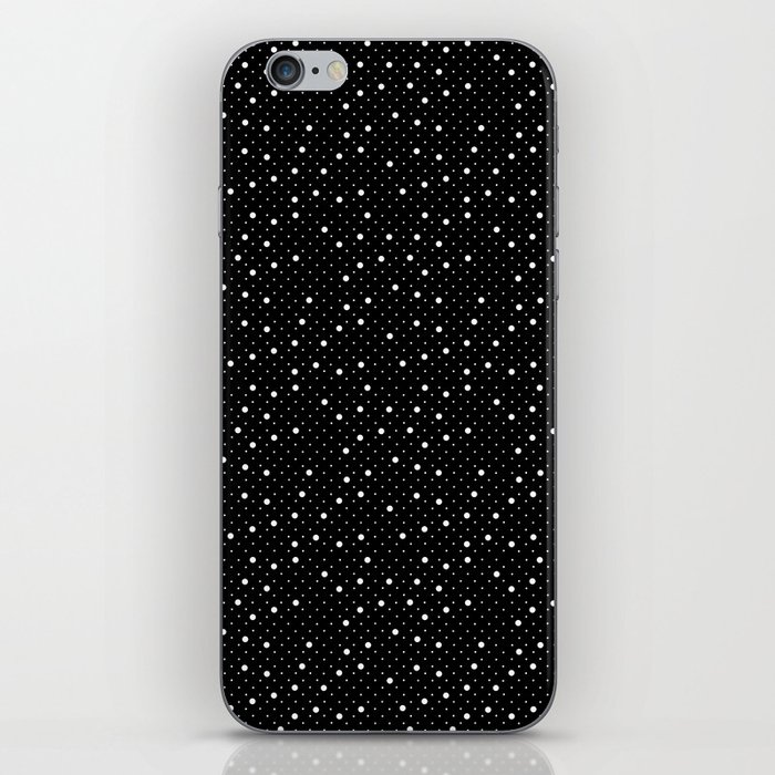 Pin Point Polka White on Black Repeat iPhone Skin