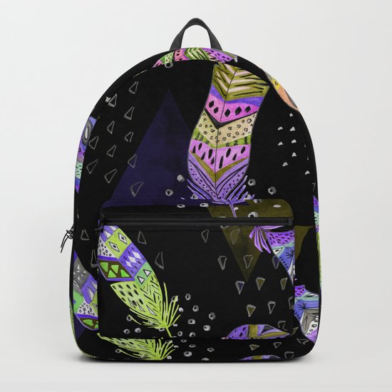 Abstract pattern with feathers 2. Backpack