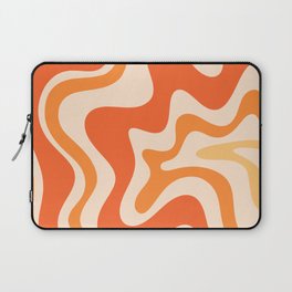 Tangerine Liquid Swirl Retro Abstract Pattern Laptop Sleeve