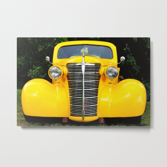 Yellow Chevy Metal Print