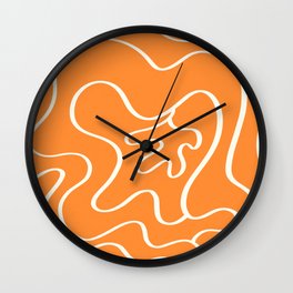 Minimalist line orange flower Wall Clock