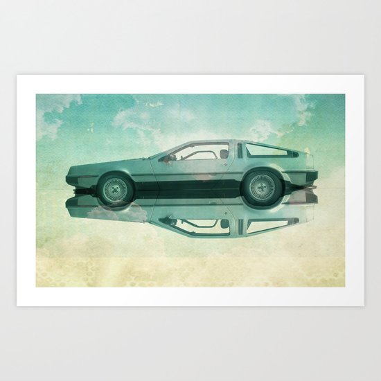 Siamese Delorean Art Print