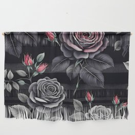 Roses Black & Gray  Wall Hanging