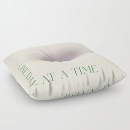 One day at a time | Green Purple Gradient | Motivational quote Floor Pillow